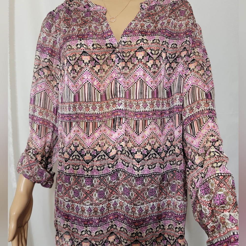 Roz&Ali plus size 2x Women's blouse Multi Color NWOT Retail $49